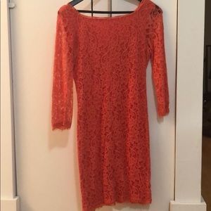 DVF Lace Long Sleeve Dress